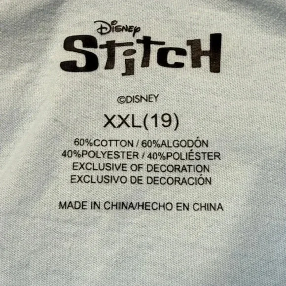 Disney Lilo & Stitch Ohana Means Family Short Sleeve T-Shirt Top XXL 19 - Picture 3 of 8